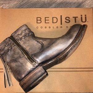 BEDSTU Black Driftwood Craven Leather Chelsea Bootie